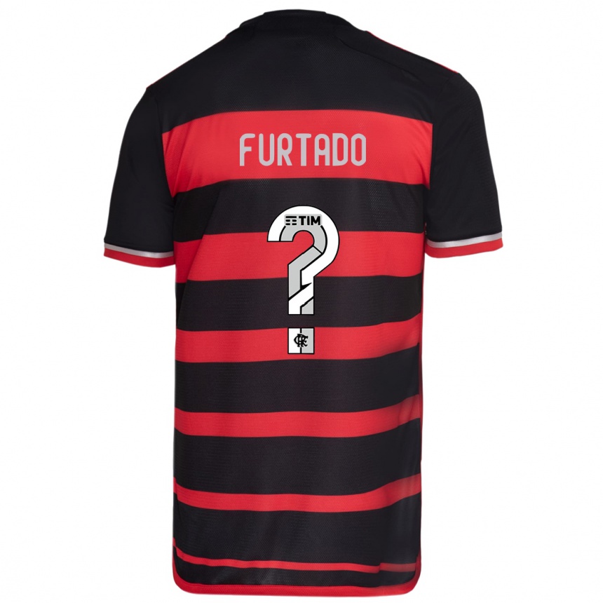 Kinder Fußball Lucas Furtado #0 Rot Schwarz Heimtrikot Trikot 2024/25 T-Shirt Luxemburg