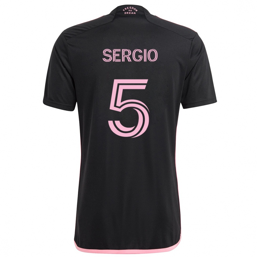 Kinder Fußball Sergio Busquets #5 Schwarz Auswärtstrikot Trikot 2024/25 T-Shirt Luxemburg