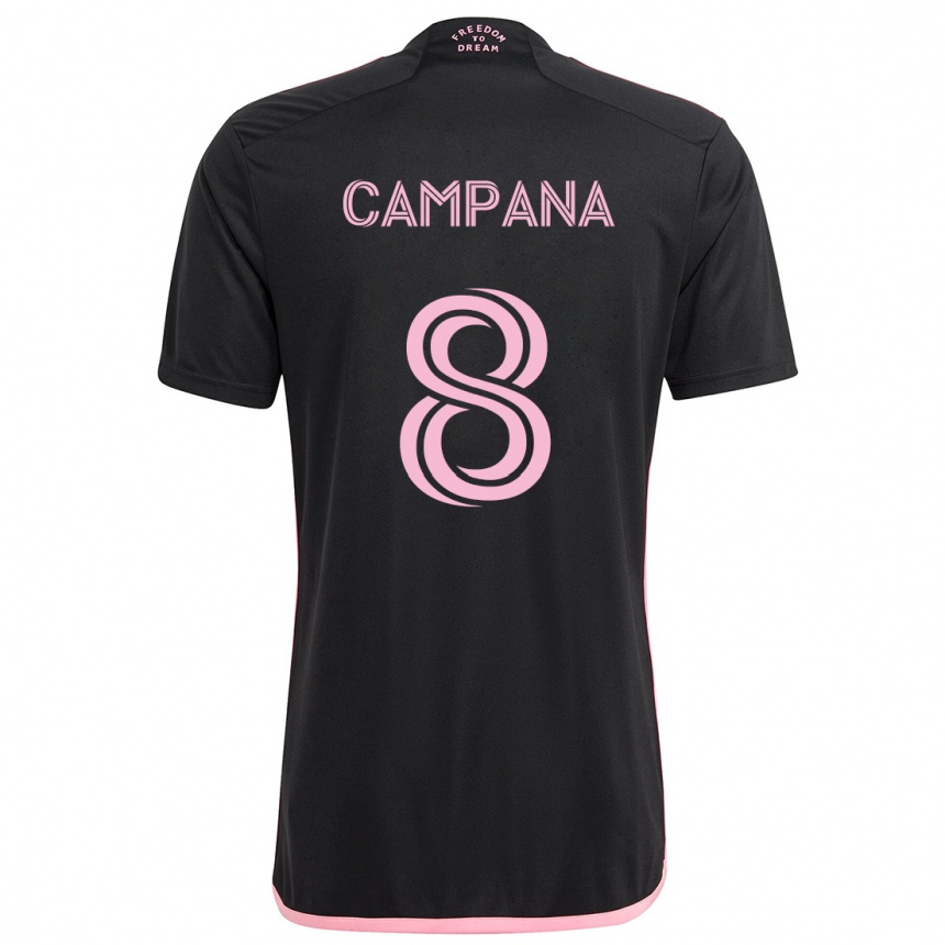 Kinder Fußball Leonardo Campana #8 Schwarz Auswärtstrikot Trikot 2024/25 T-Shirt Luxemburg