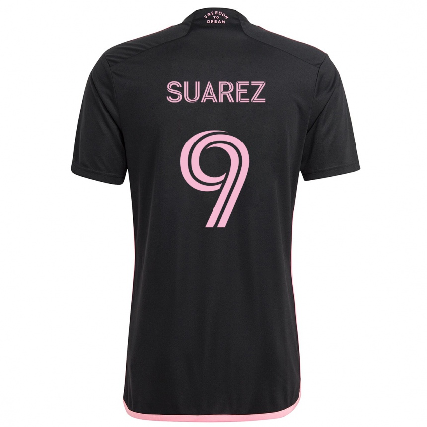 Kinder Fußball Luis Suárez #9 Schwarz Auswärtstrikot Trikot 2024/25 T-Shirt Luxemburg