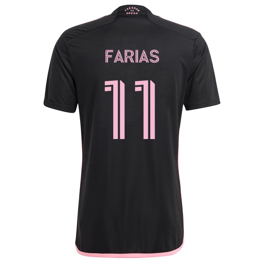 Kinder Fußball Facundo Farías #11 Schwarz Auswärtstrikot Trikot 2024/25 T-Shirt Luxemburg