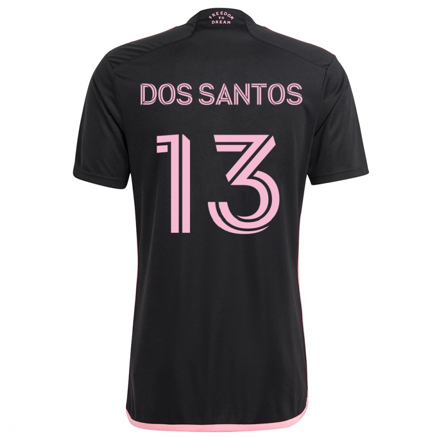 Kinder Fußball Cj Dos Santos #13 Schwarz Auswärtstrikot Trikot 2024/25 T-Shirt Luxemburg