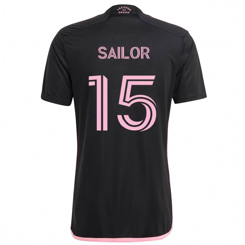 Kinder Fußball Ryan Sailor #15 Schwarz Auswärtstrikot Trikot 2024/25 T-Shirt Luxemburg