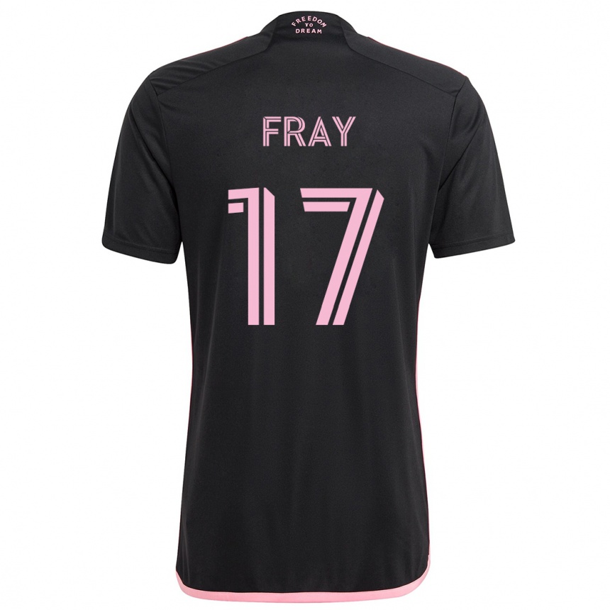 Kinder Fußball Ian Fray #17 Schwarz Auswärtstrikot Trikot 2024/25 T-Shirt Luxemburg