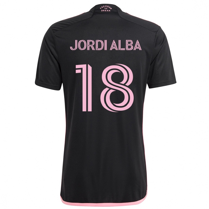 Kinder Fußball Jordi Alba #18 Schwarz Auswärtstrikot Trikot 2024/25 T-Shirt Luxemburg