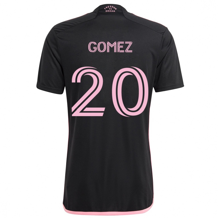 Kinder Fußball Diego Gómez #20 Schwarz Auswärtstrikot Trikot 2024/25 T-Shirt Luxemburg