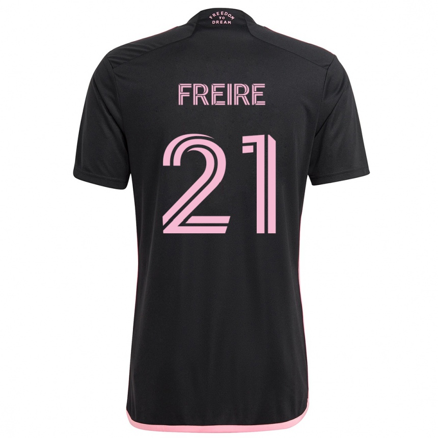 Kinder Fußball Nicolas Freire #21 Schwarz Auswärtstrikot Trikot 2024/25 T-Shirt Luxemburg