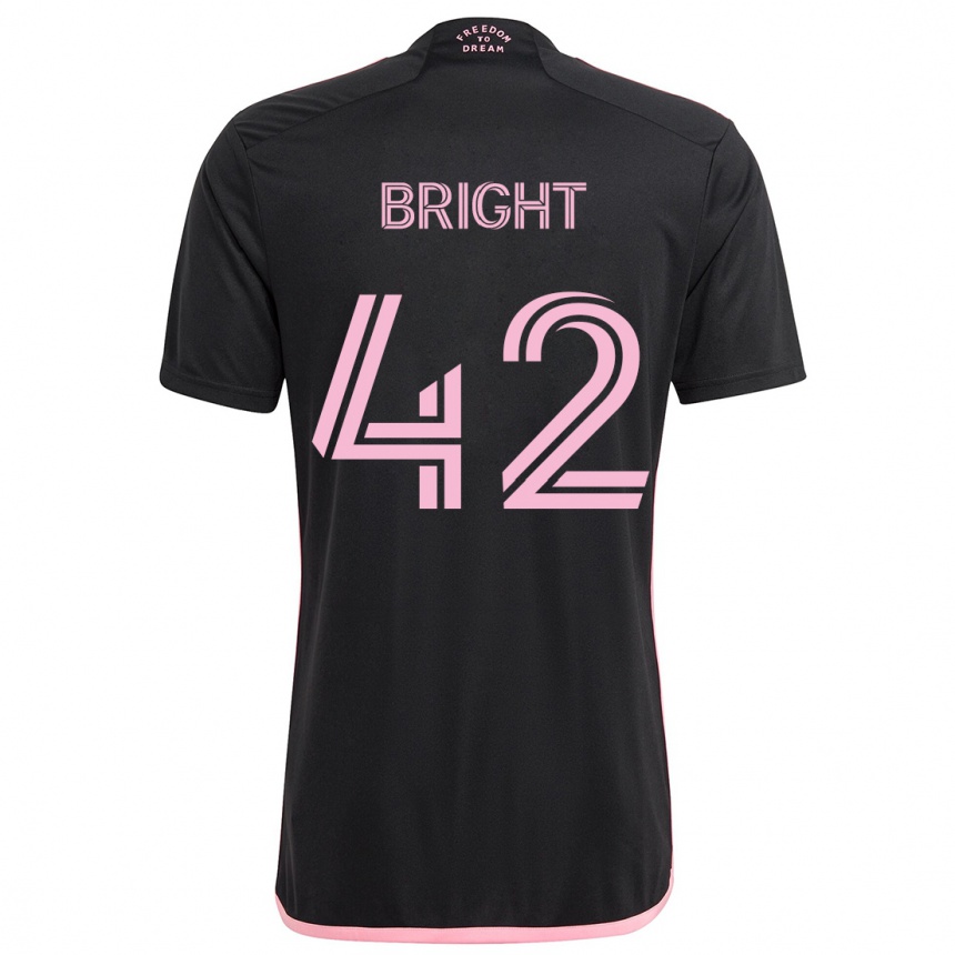 Kinder Fußball Yannick Bright #42 Schwarz Auswärtstrikot Trikot 2024/25 T-Shirt Luxemburg