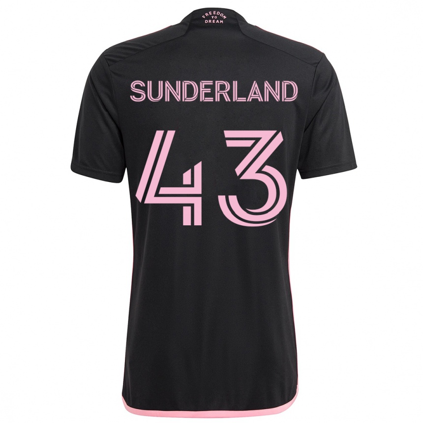 Kinder Fußball Lawson Sunderland #43 Schwarz Auswärtstrikot Trikot 2024/25 T-Shirt Luxemburg