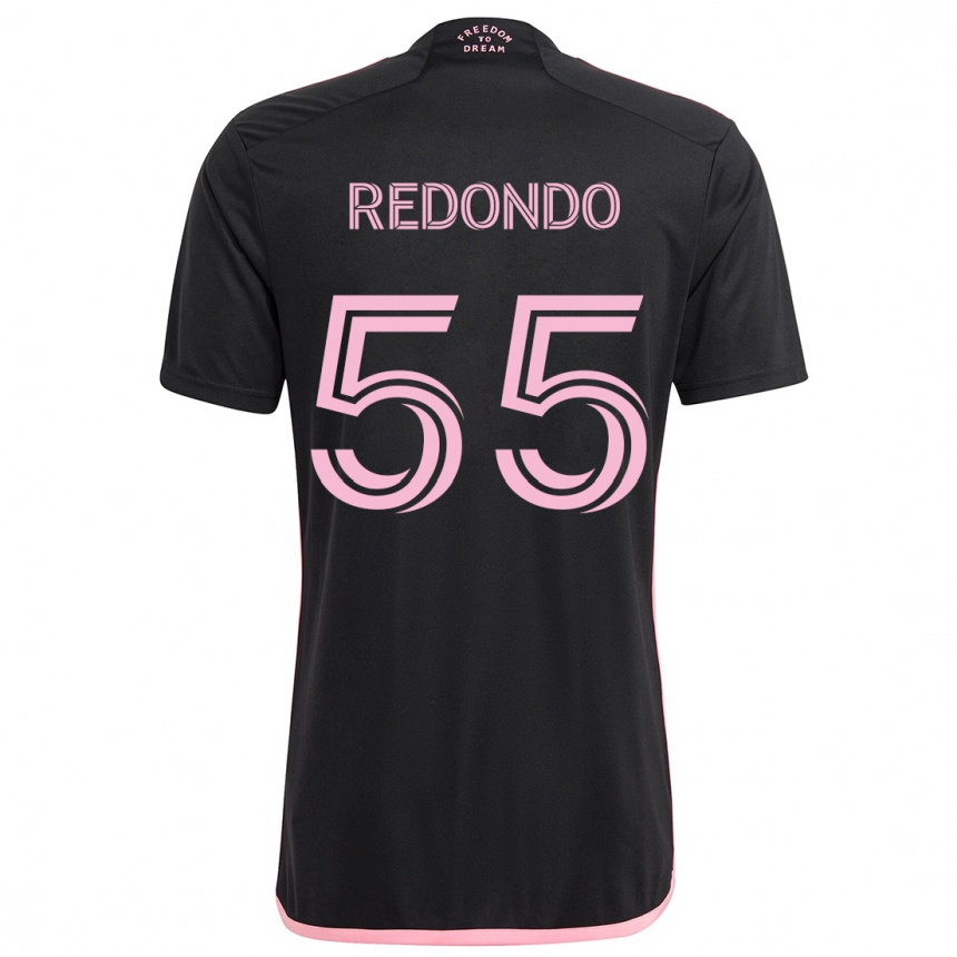 Kinder Fußball Federico Redondo #55 Schwarz Auswärtstrikot Trikot 2024/25 T-Shirt Luxemburg