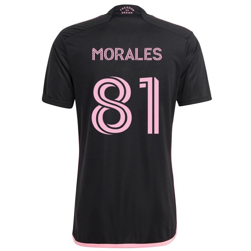 Kinder Fußball Santiago Morales #81 Schwarz Auswärtstrikot Trikot 2024/25 T-Shirt Luxemburg