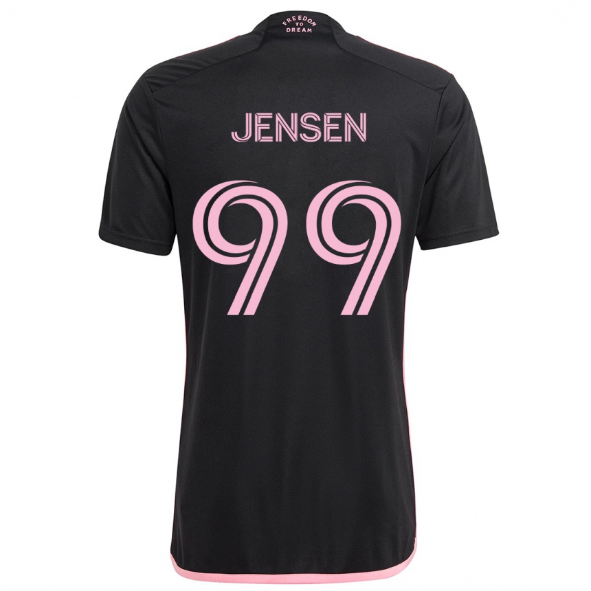 Kinder Fußball Cole Jensen #99 Schwarz Auswärtstrikot Trikot 2024/25 T-Shirt Luxemburg