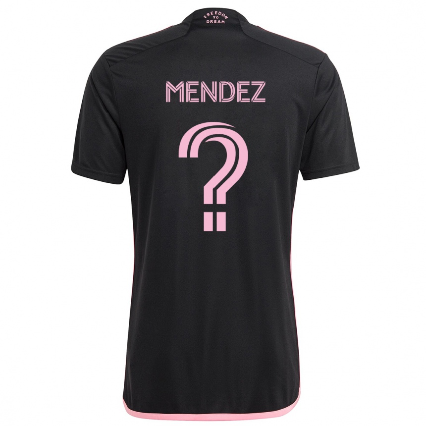 Kinder Fußball Dylan Mendez #0 Schwarz Auswärtstrikot Trikot 2024/25 T-Shirt Luxemburg