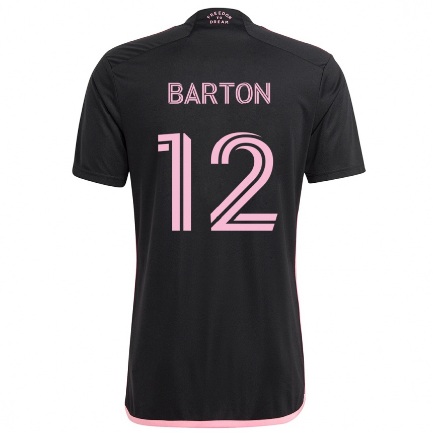 Kinder Fußball Tye Barton #12 Schwarz Auswärtstrikot Trikot 2024/25 T-Shirt Luxemburg