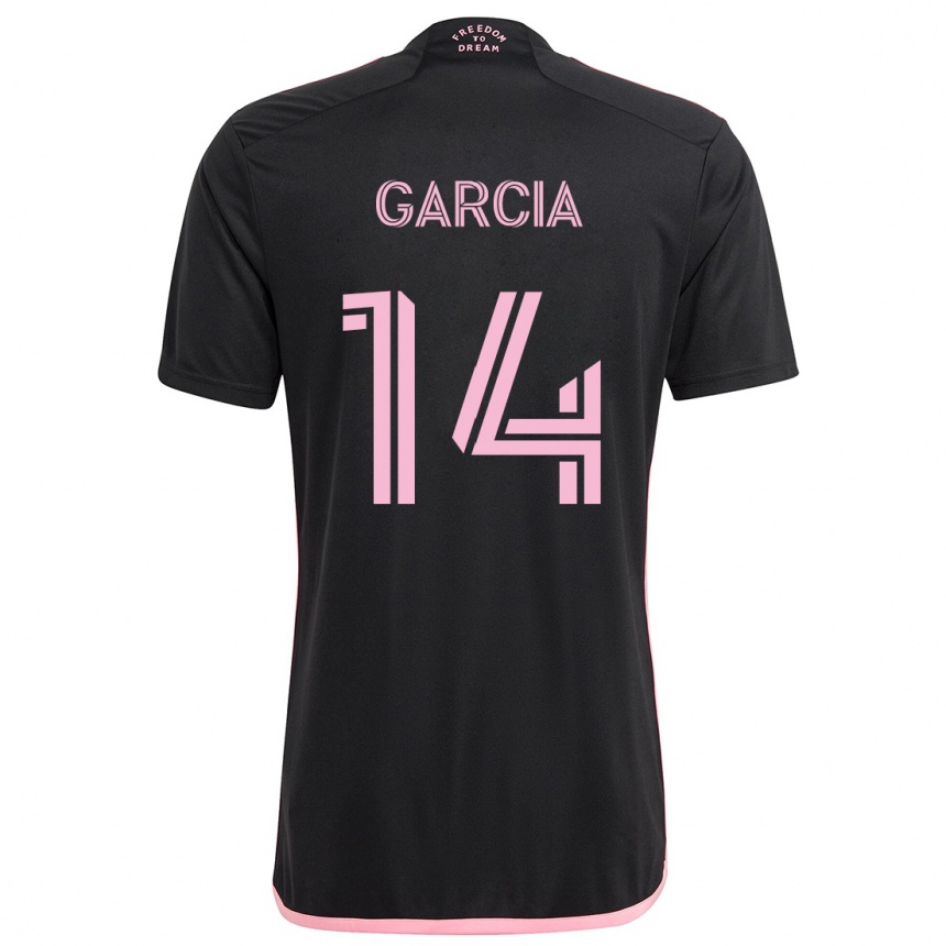 Kinder Fußball Santiago Garcia #14 Schwarz Auswärtstrikot Trikot 2024/25 T-Shirt Luxemburg