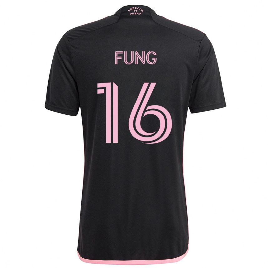 Kinder Fußball Victor Fung #16 Schwarz Auswärtstrikot Trikot 2024/25 T-Shirt Luxemburg