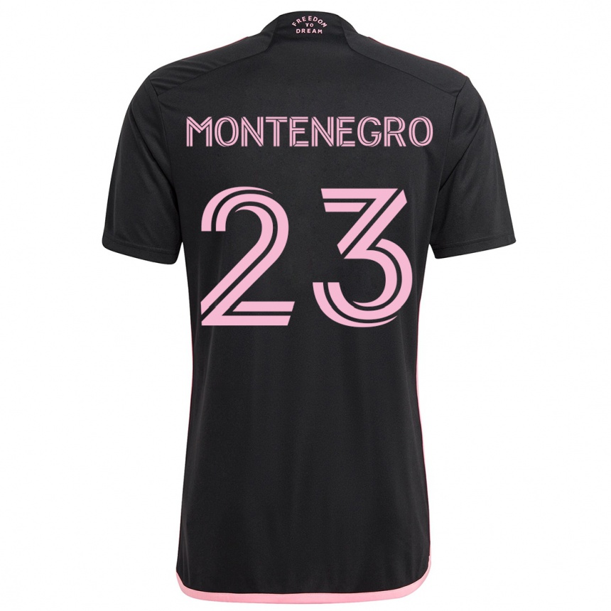 Kinder Fußball Ricardo Montenegro #23 Schwarz Auswärtstrikot Trikot 2024/25 T-Shirt Luxemburg