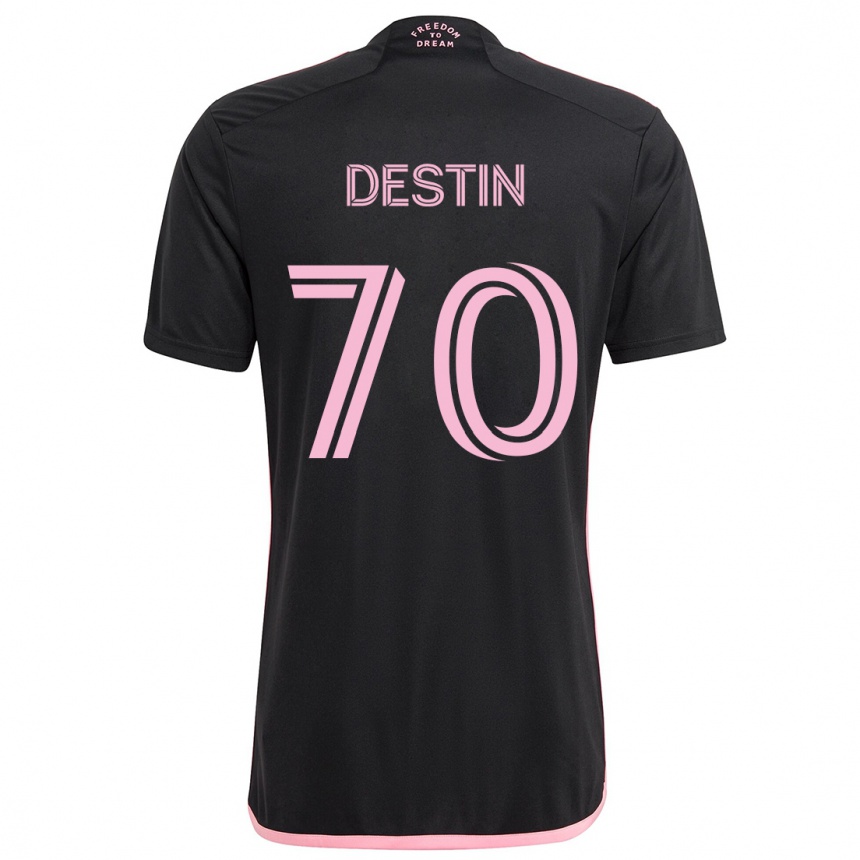 Kinder Fußball Bryan Destin #70 Schwarz Auswärtstrikot Trikot 2024/25 T-Shirt Luxemburg