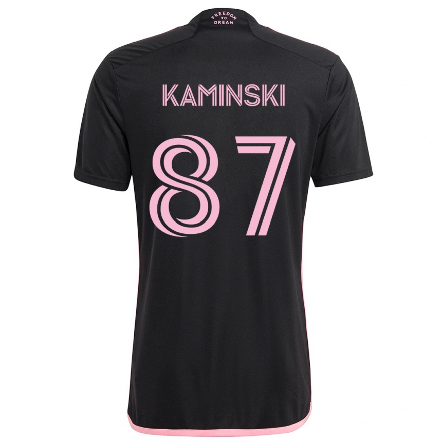 Kinder Fußball Brett Kaminski #87 Schwarz Auswärtstrikot Trikot 2024/25 T-Shirt Luxemburg