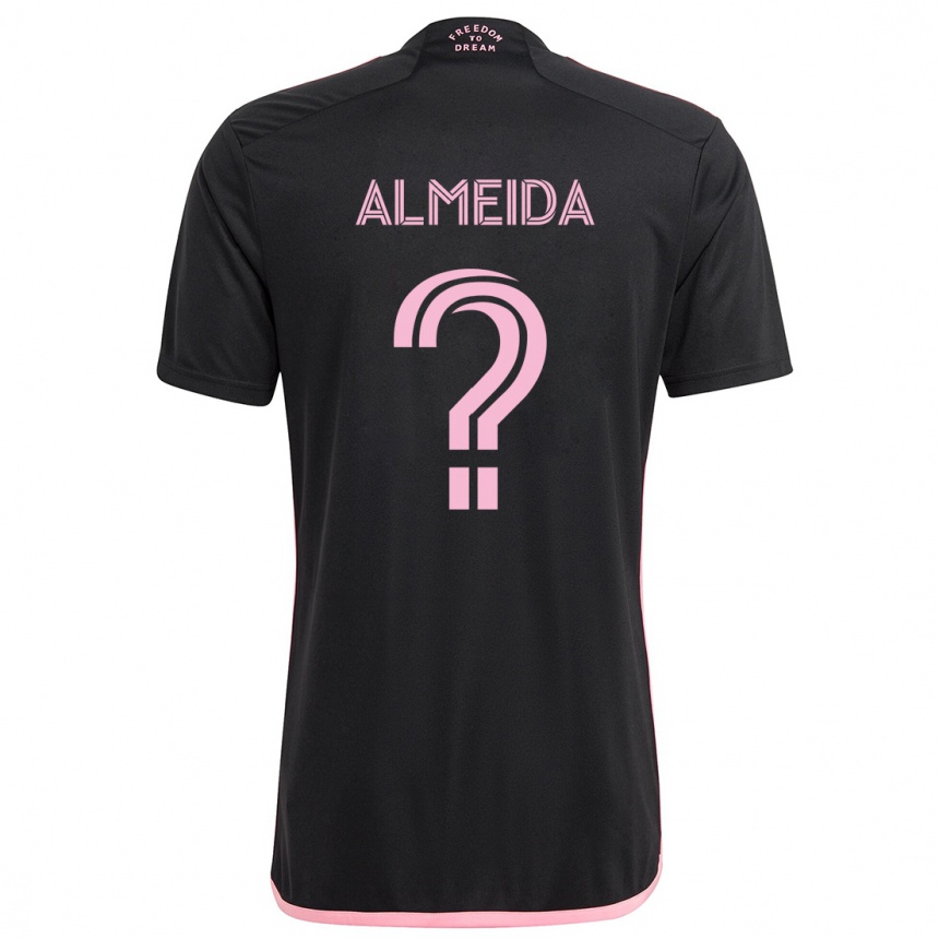 Kinder Fußball Nicholas Almeida #0 Schwarz Auswärtstrikot Trikot 2024/25 T-Shirt Luxemburg