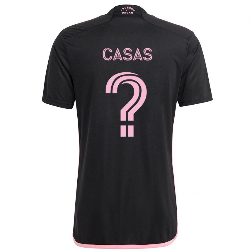 Kinder Fußball André Casas #0 Schwarz Auswärtstrikot Trikot 2024/25 T-Shirt Luxemburg