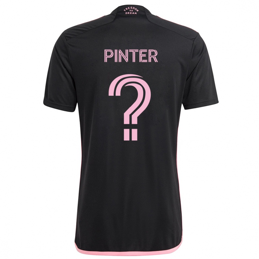 Kinder Fußball Daniel Pinter #0 Schwarz Auswärtstrikot Trikot 2024/25 T-Shirt Luxemburg