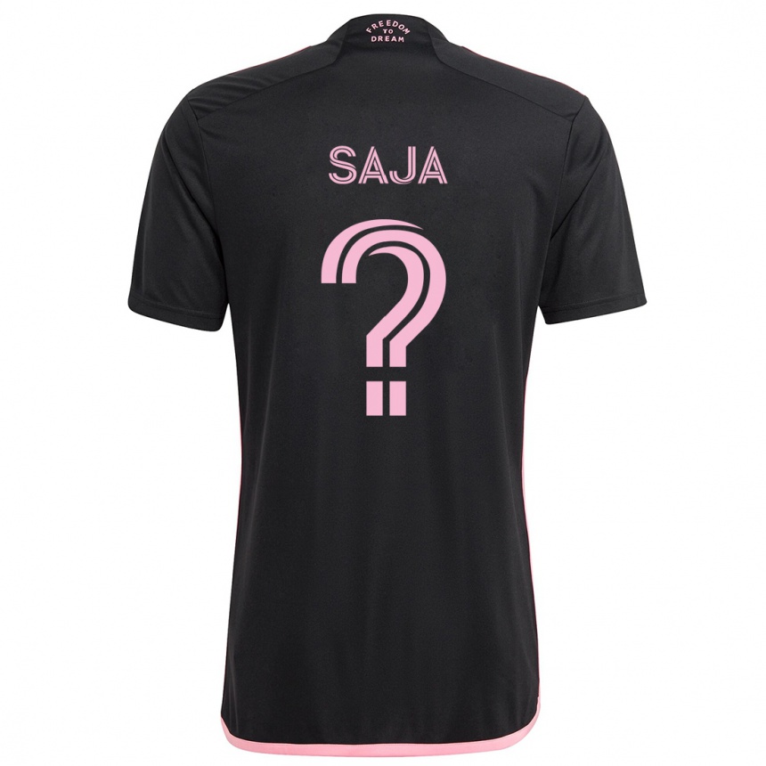 Kinder Fußball Mateo Saja #0 Schwarz Auswärtstrikot Trikot 2024/25 T-Shirt Luxemburg