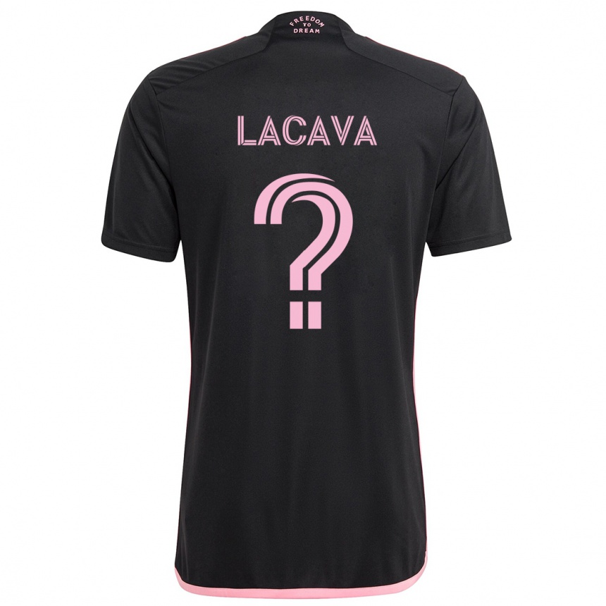 Kinder Fußball Jake Lacava #0 Schwarz Auswärtstrikot Trikot 2024/25 T-Shirt Luxemburg