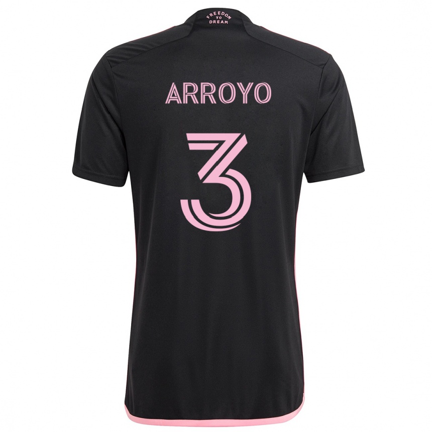 Kinder Fußball Dixon Arroyo #3 Schwarz Auswärtstrikot Trikot 2024/25 T-Shirt Luxemburg