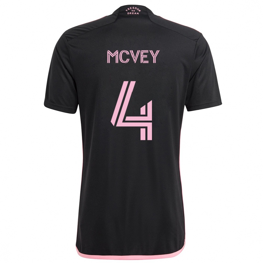 Kinder Fußball Christopher Mcvey #4 Schwarz Auswärtstrikot Trikot 2024/25 T-Shirt Luxemburg