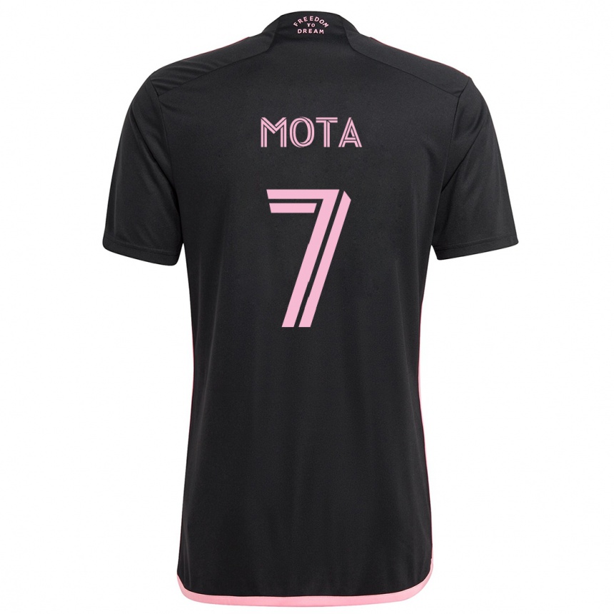 Kinder Fußball Jean Mota #7 Schwarz Auswärtstrikot Trikot 2024/25 T-Shirt Luxemburg