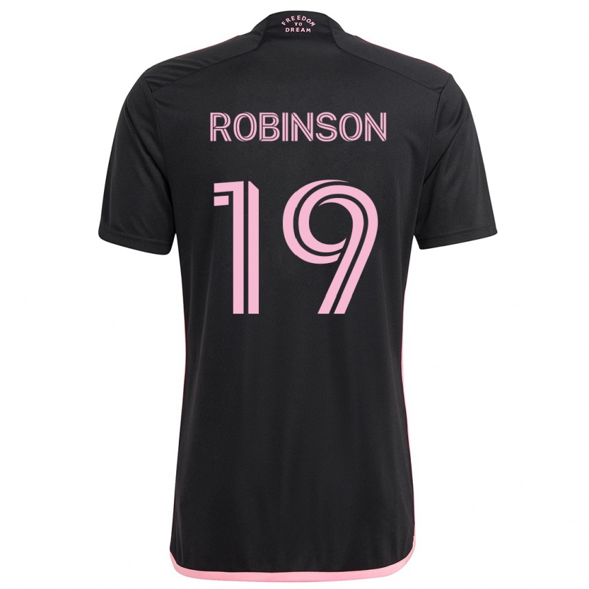 Kinder Fußball Robbie Robinson #19 Schwarz Auswärtstrikot Trikot 2024/25 T-Shirt Luxemburg