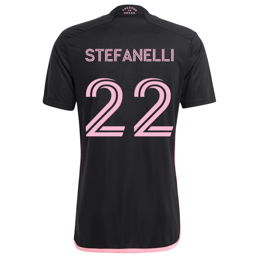 Kinder Fußball Nicolás Stefanelli #22 Schwarz Auswärtstrikot Trikot 2024/25 T-Shirt Luxemburg