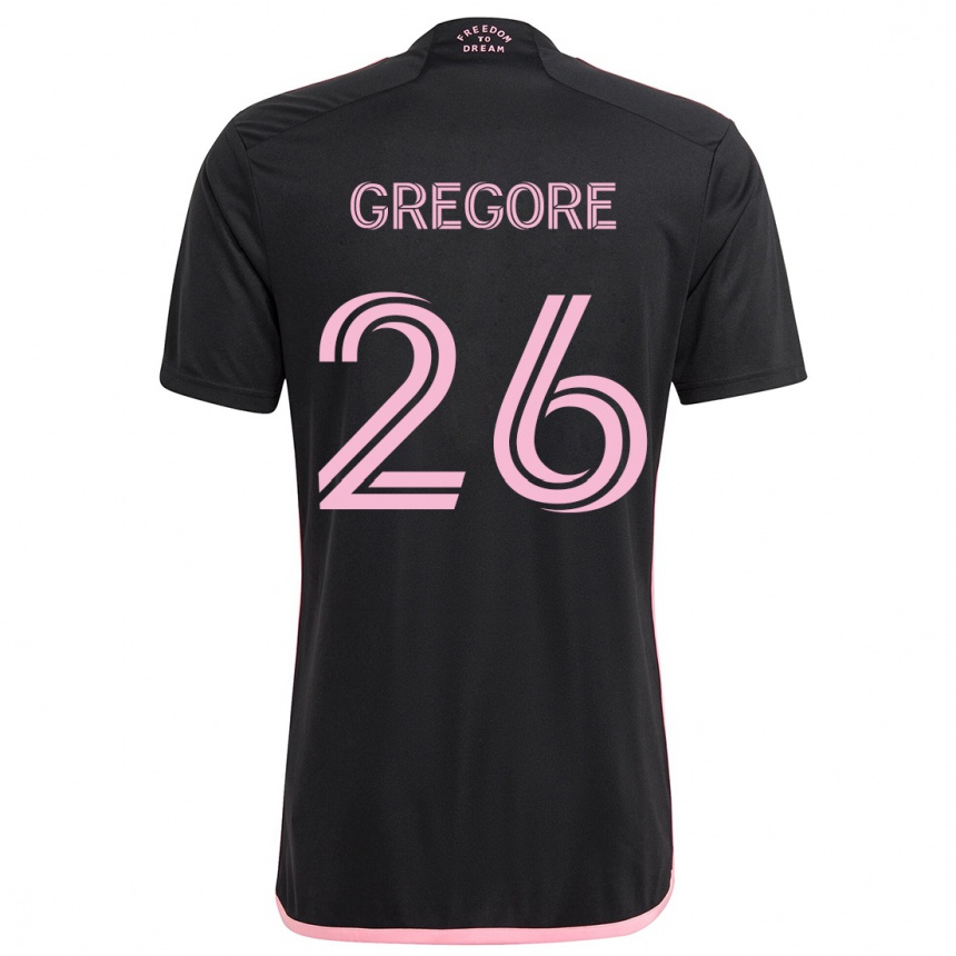 Kinder Fußball Gregore #26 Schwarz Auswärtstrikot Trikot 2024/25 T-Shirt Luxemburg