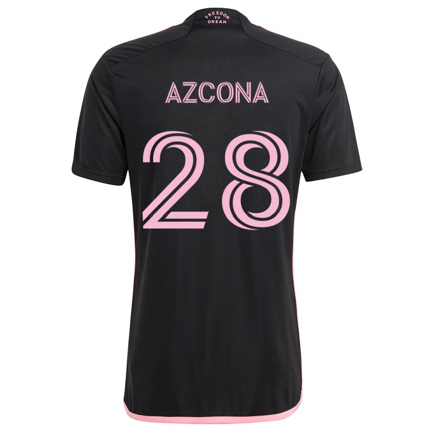 Kinder Fußball Edison Azcona #28 Schwarz Auswärtstrikot Trikot 2024/25 T-Shirt Luxemburg