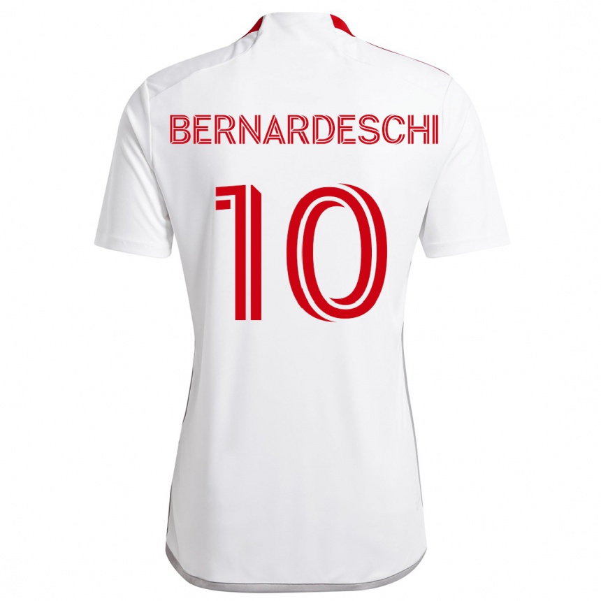 Kinder Fußball Federico Bernardeschi #10 Weiß Rot Auswärtstrikot Trikot 2024/25 T-Shirt Luxemburg