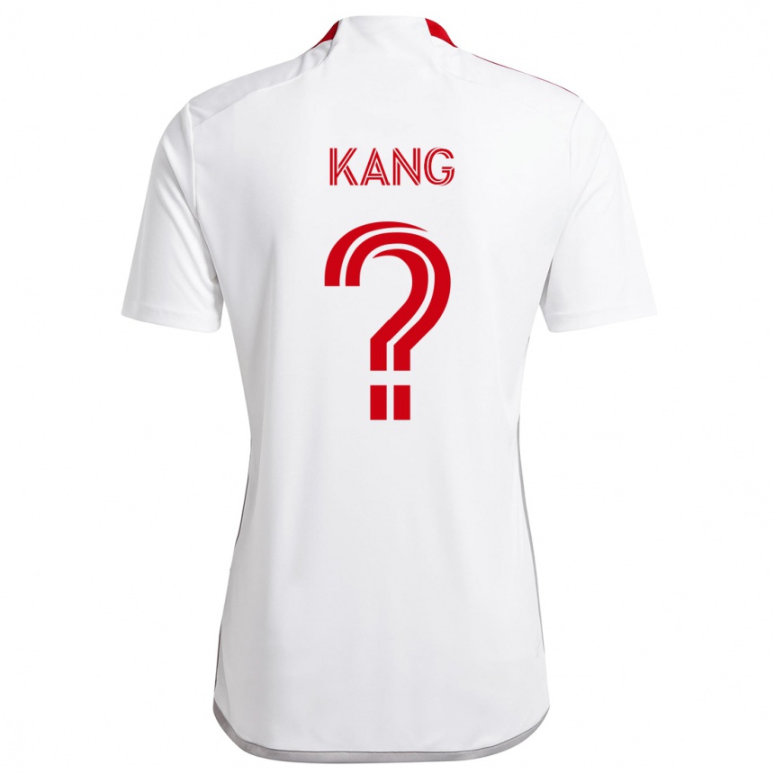 Kinder Fußball Ethan Kang #0 Weiß Rot Auswärtstrikot Trikot 2024/25 T-Shirt Luxemburg