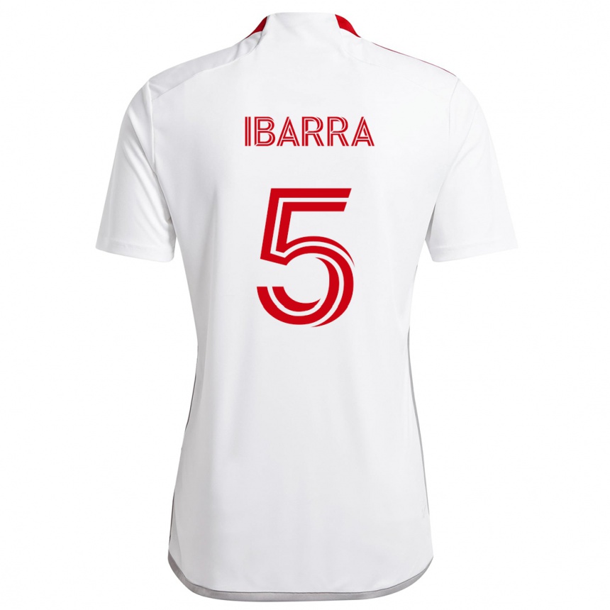 Kinder Fußball Franco Ibarra #5 Weiß Rot Auswärtstrikot Trikot 2024/25 T-Shirt Luxemburg