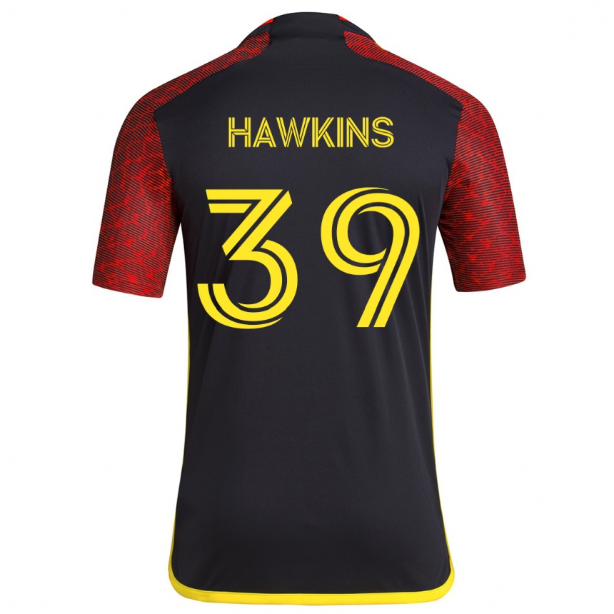 Kinder Fußball Stuart Hawkins #39 Rot Schwarz Auswärtstrikot Trikot 2024/25 T-Shirt Luxemburg