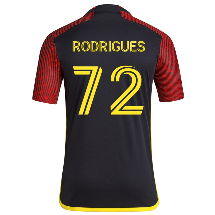 Kinder Fußball Braudílio Rodrigues #72 Rot Schwarz Auswärtstrikot Trikot 2024/25 T-Shirt Luxemburg