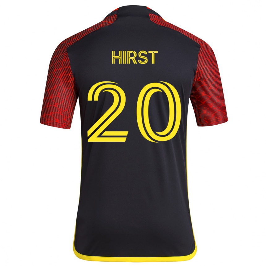 Kinder Fußball Sophie Hirst #20 Rot Schwarz Auswärtstrikot Trikot 2024/25 T-Shirt Luxemburg