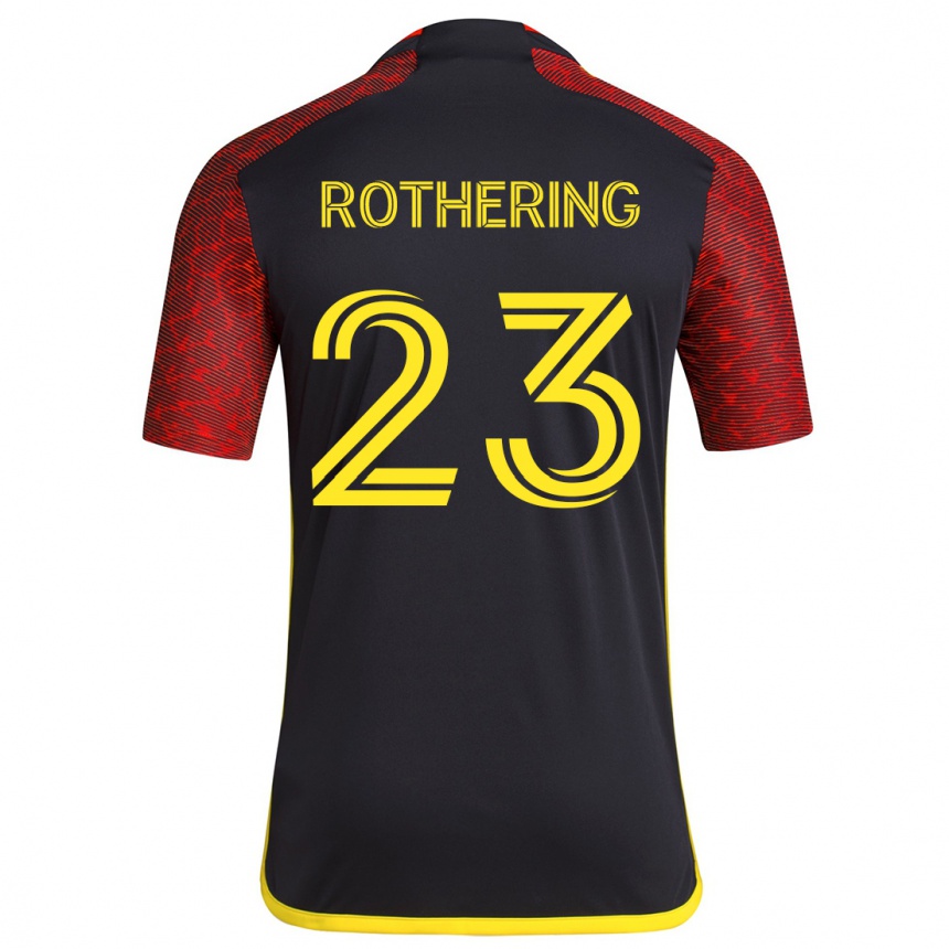 Kinder Fußball Holly Rothering #23 Rot Schwarz Auswärtstrikot Trikot 2024/25 T-Shirt Luxemburg