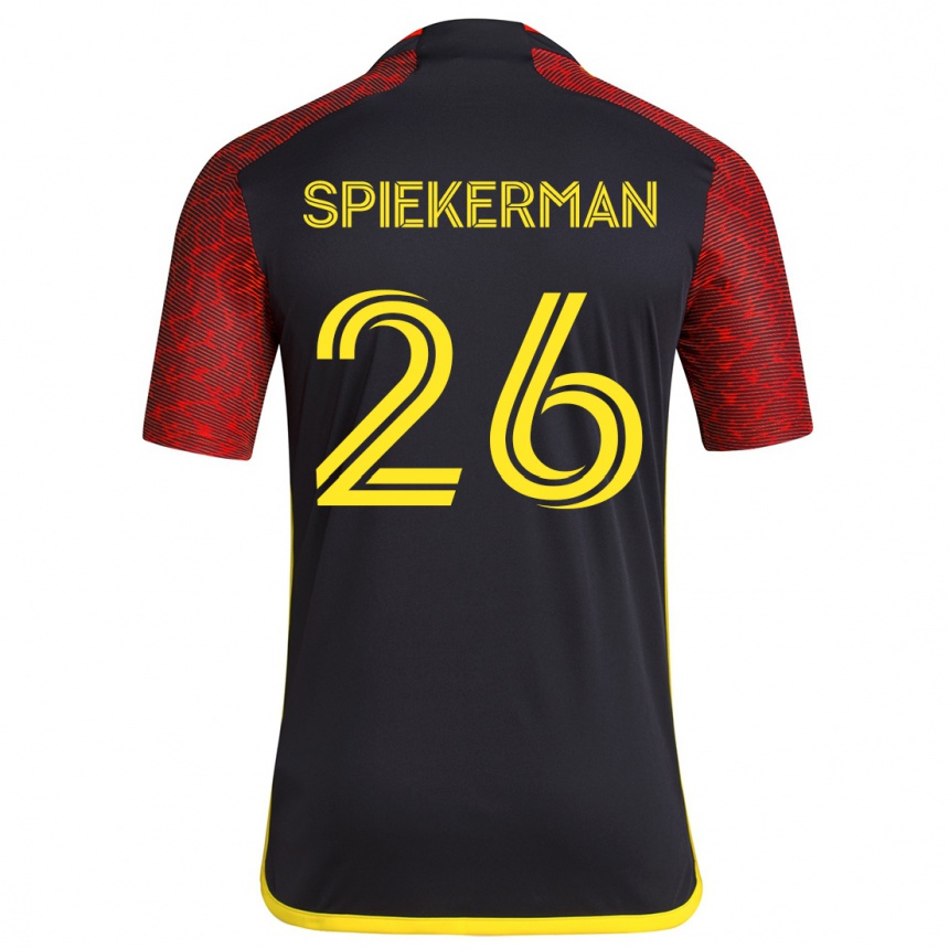 Kinder Fußball Stephanie Spiekerman #26 Rot Schwarz Auswärtstrikot Trikot 2024/25 T-Shirt Luxemburg