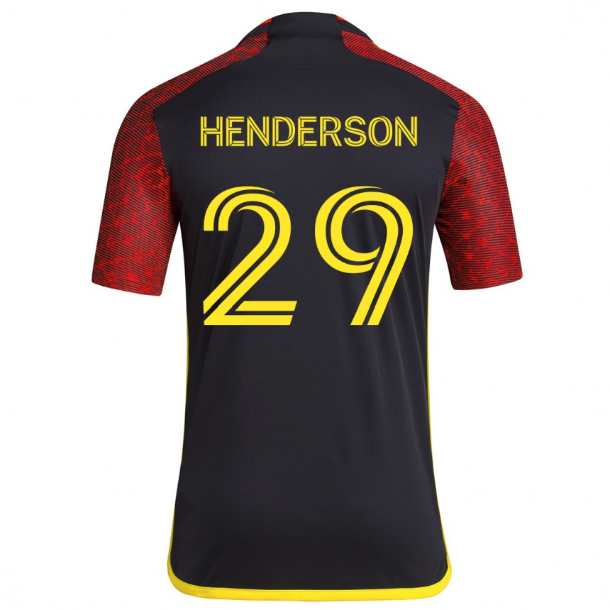 Kinder Fußball Anna Henderson #29 Rot Schwarz Auswärtstrikot Trikot 2024/25 T-Shirt Luxemburg