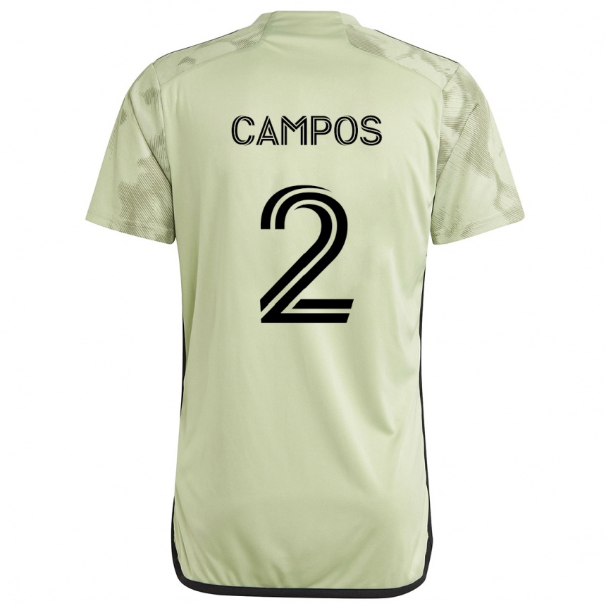 Kinder Fußball Omar Campos #2 Hellgrün Auswärtstrikot Trikot 2024/25 T-Shirt Luxemburg