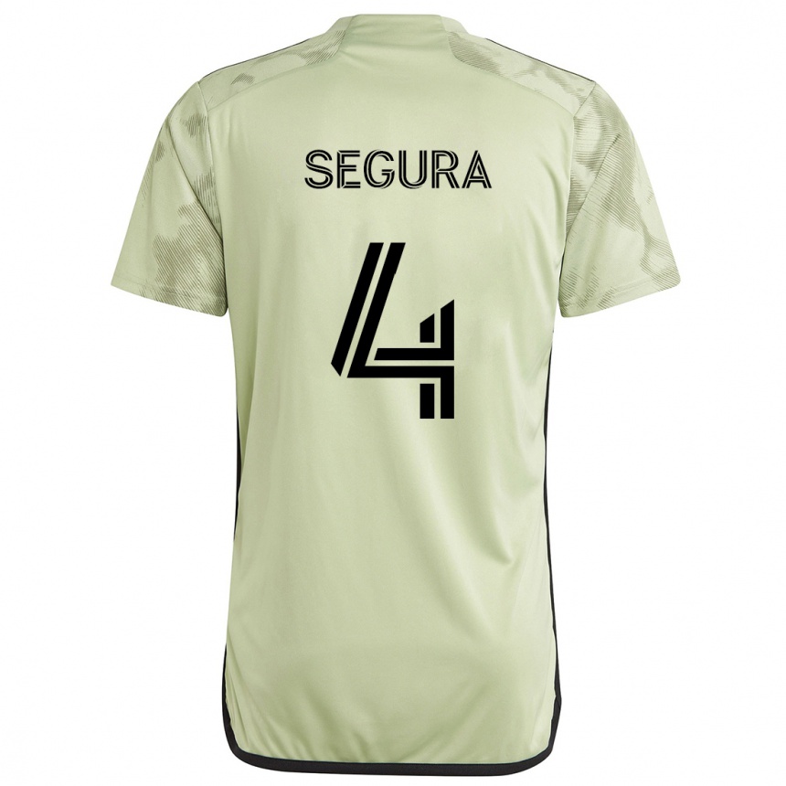 Kinder Fußball Eddie Segura #4 Hellgrün Auswärtstrikot Trikot 2024/25 T-Shirt Luxemburg