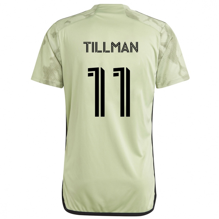 Kinder Fußball Timothy Tillman #11 Hellgrün Auswärtstrikot Trikot 2024/25 T-Shirt Luxemburg