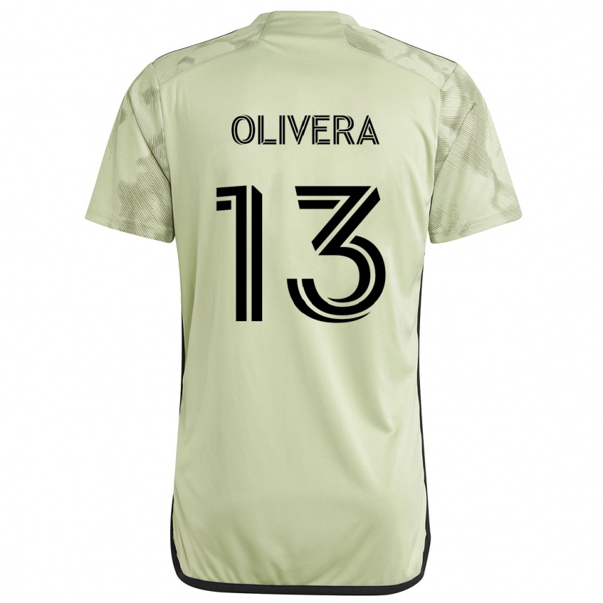 Kinder Fußball Cristian Olivera #13 Hellgrün Auswärtstrikot Trikot 2024/25 T-Shirt Luxemburg