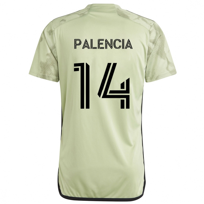 Kinder Fußball Sergi Palencia #14 Hellgrün Auswärtstrikot Trikot 2024/25 T-Shirt Luxemburg