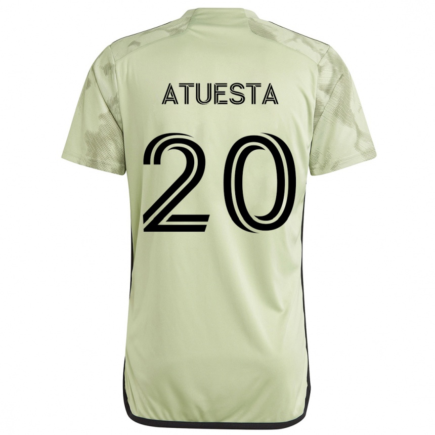 Kinder Fußball Eduard Atuesta #20 Hellgrün Auswärtstrikot Trikot 2024/25 T-Shirt Luxemburg